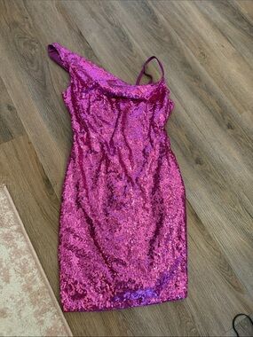 Hello Molly Hot Pink Sequin Mini Dress